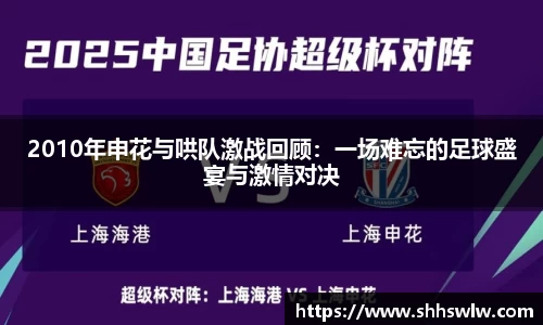 2010年申花与哄队激战回顾：一场难忘的足球盛宴与激情对决